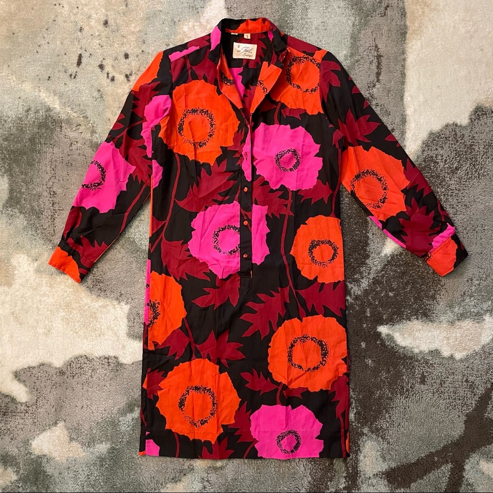 Vintage Mod Floral Multicolored Shift Dress